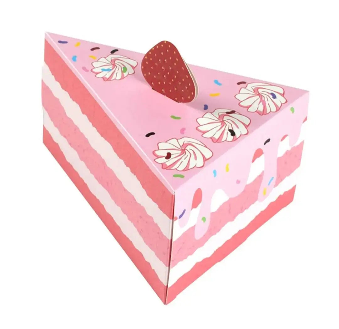16 Roze Taartpunt Traktatie Doosjes 