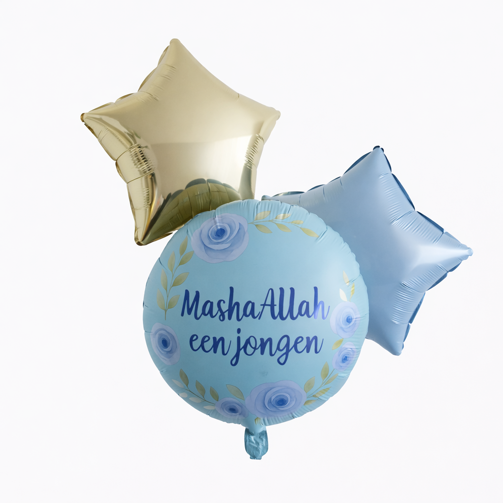 Heliumballonnen Tros – MashaAllah een jongen (3 ballonnen)