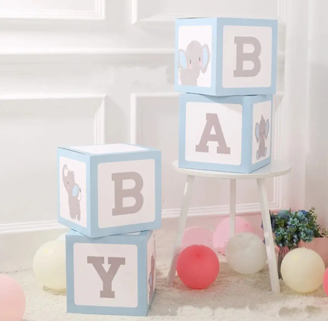 Blauwe BABY Decoratieboxen met Dierenprint