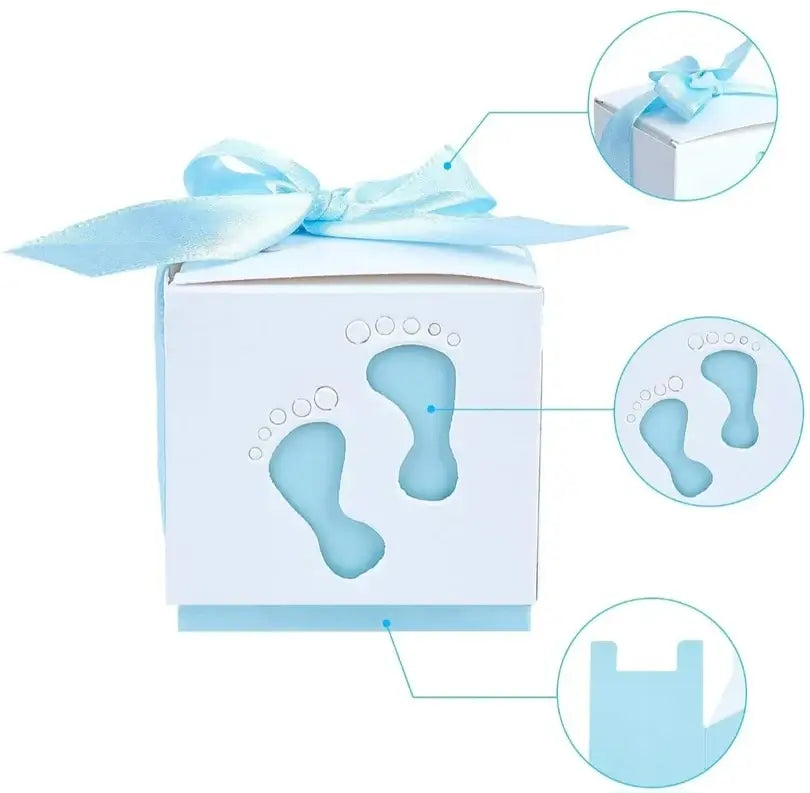 Blauwe Cadeaudoosjes Babyvoetjes