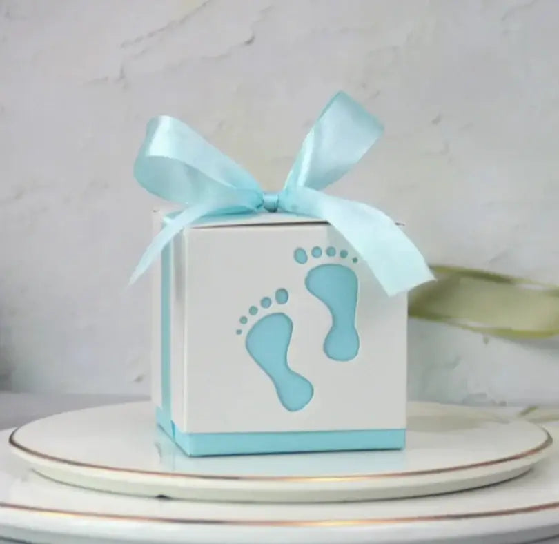 Blauwe Cadeaudoosjes Babyvoetjes