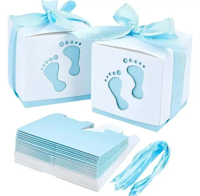 Blauwe Cadeaudoosjes Babyvoetjes