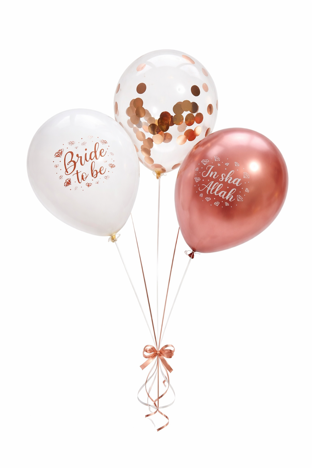 Ballonnen Set Bride to Be Roségoud – In sha Allah (12 stuks)