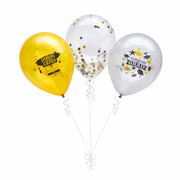 Congrats Grad Ballonnen Set – Goud, Zilver & Confetti (12 stuks)