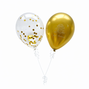 Eid Mubarak Ballonnen Set – Goud & Confetti (12 stuks)