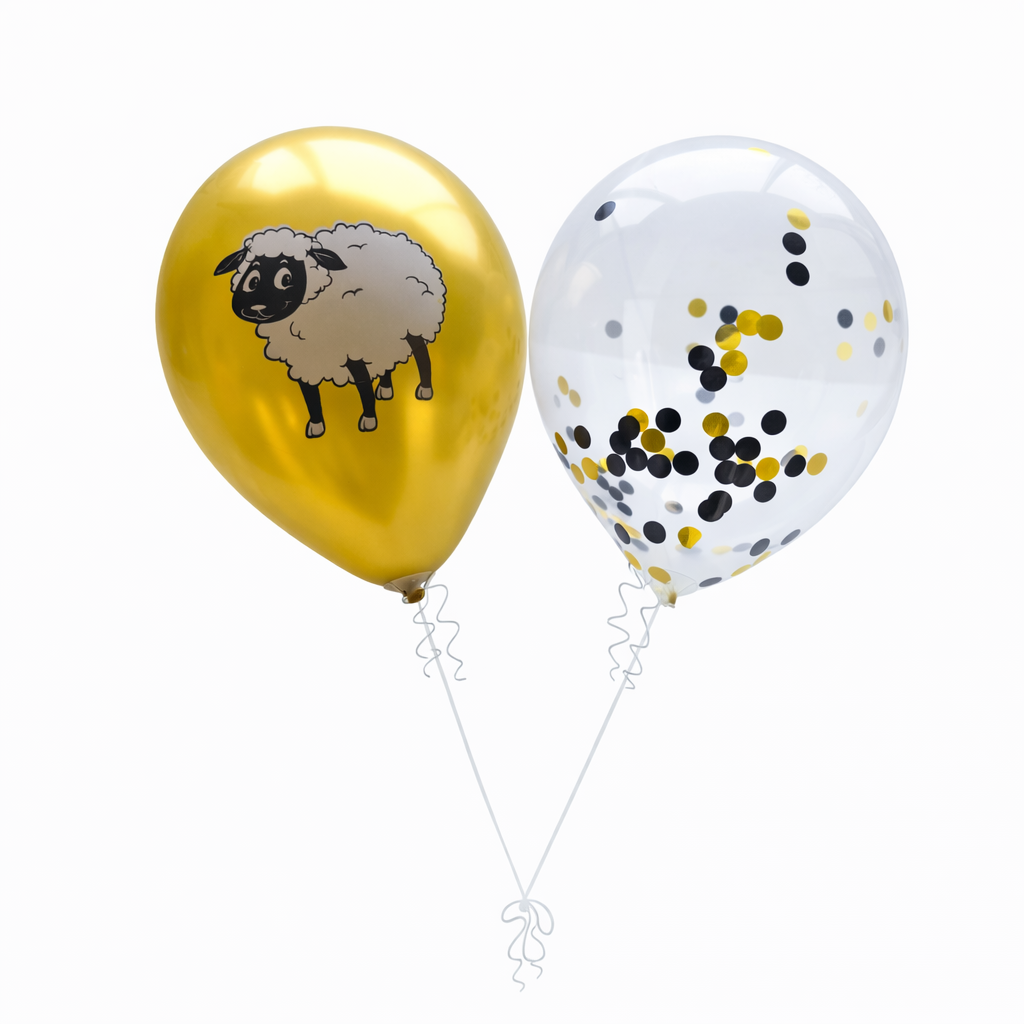 Eid Al‑Adha Ballonnen Set – Schaap & Confetti (12 stuks)