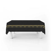 Elegant Zwart Tafelkleed met Gouden Details