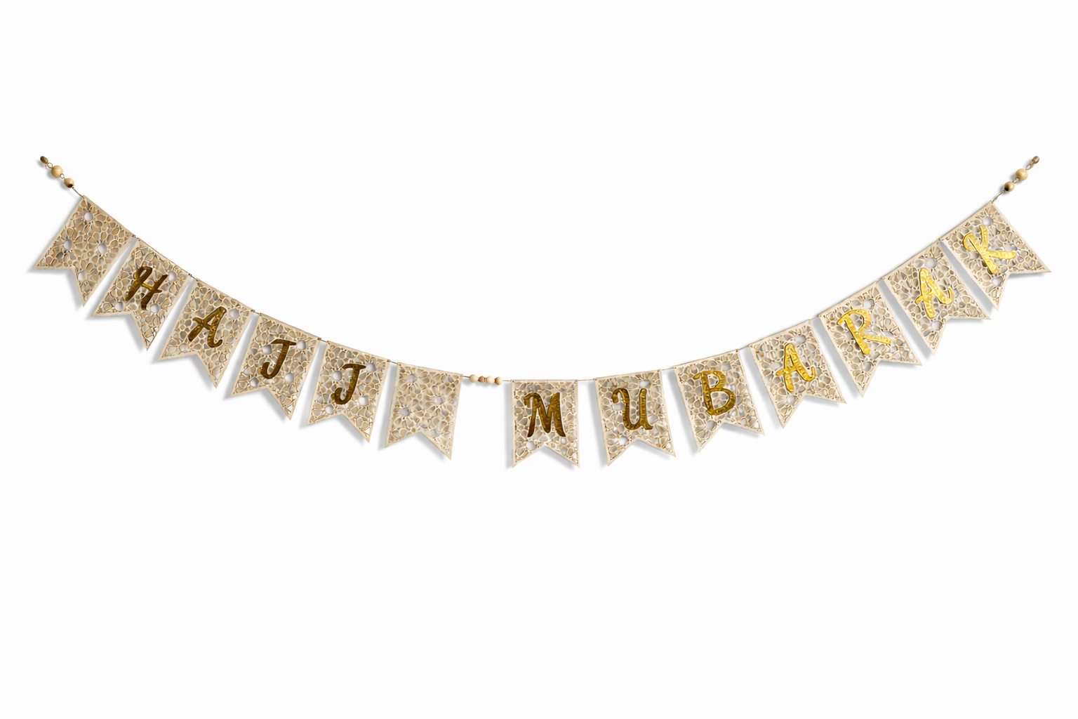 Hajj Mubarak Houten Banner – Stijlvolle Decoratie voor Hajj-feest