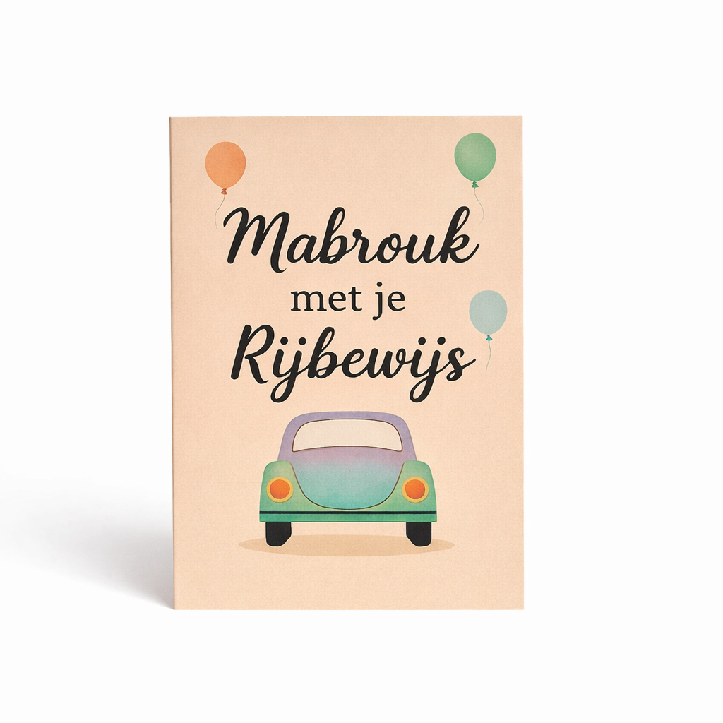 Mabrouk met je Rijbewijs Wenskaart – Luxe Felicitatiekaart voor een Nieuwe Mijlpaal