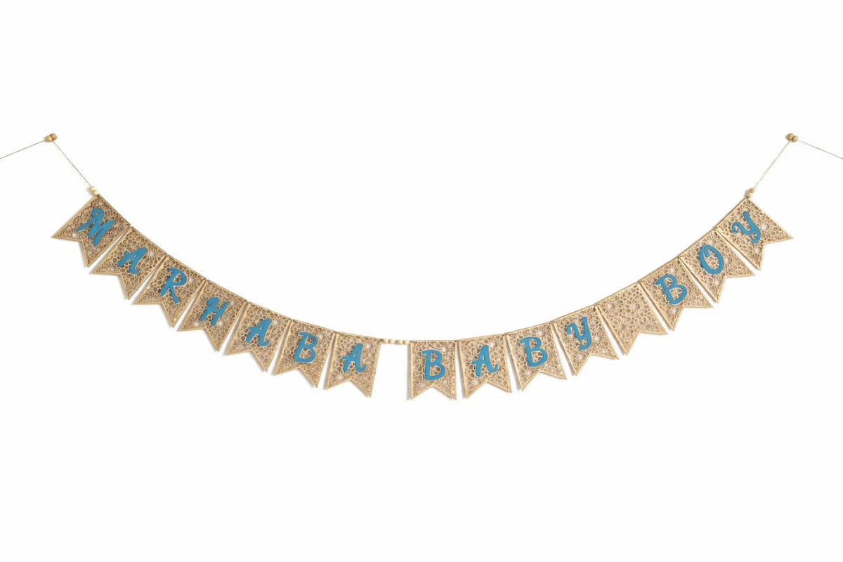 Marhaba Baby Boy Houten Banner