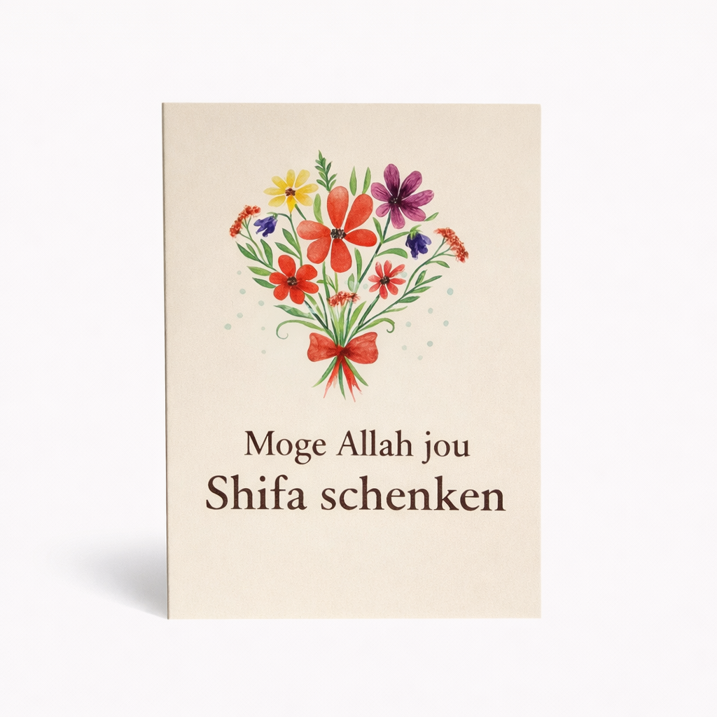 Moge Allah Jou Shifa Schenken Wenskaart – Luxe Beterschapskaart met Islamitische Touch