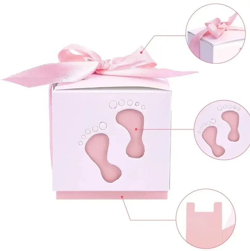 Roze Cadeaudoosjes Babyvoetjes