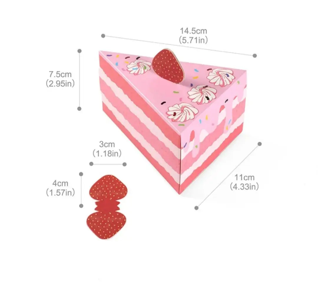 Roze Taartpunt Traktatie Doosjes 