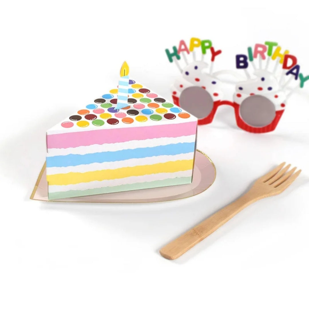 16 Gekleurde Taartpunt Traktatie Doosjes – Feestelijke Verpakking voor Snoep en Cadeautjes