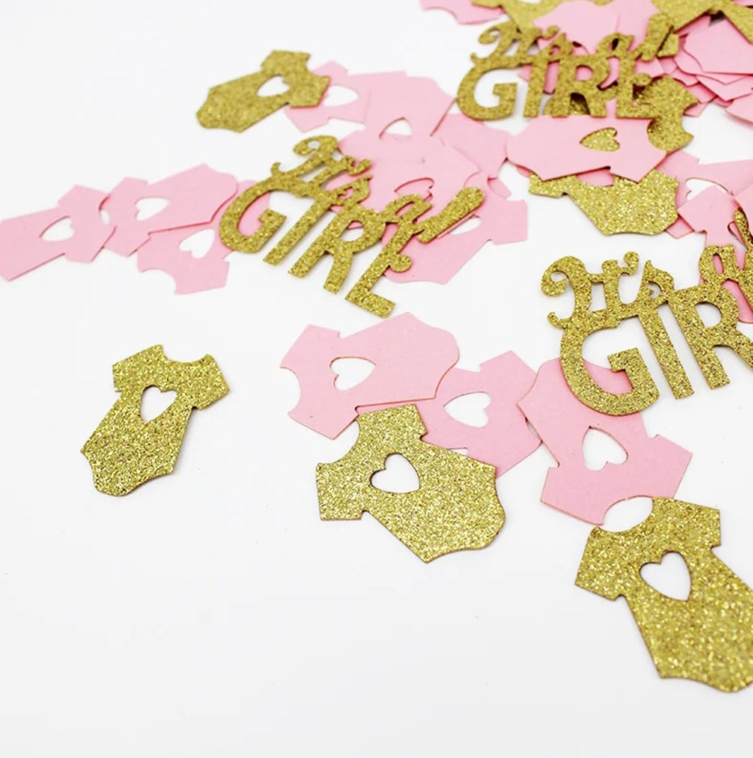 It’s a Girl Confetti – Feestelijke Tafeldecoratie voor Babyshowers of Geboortefeest