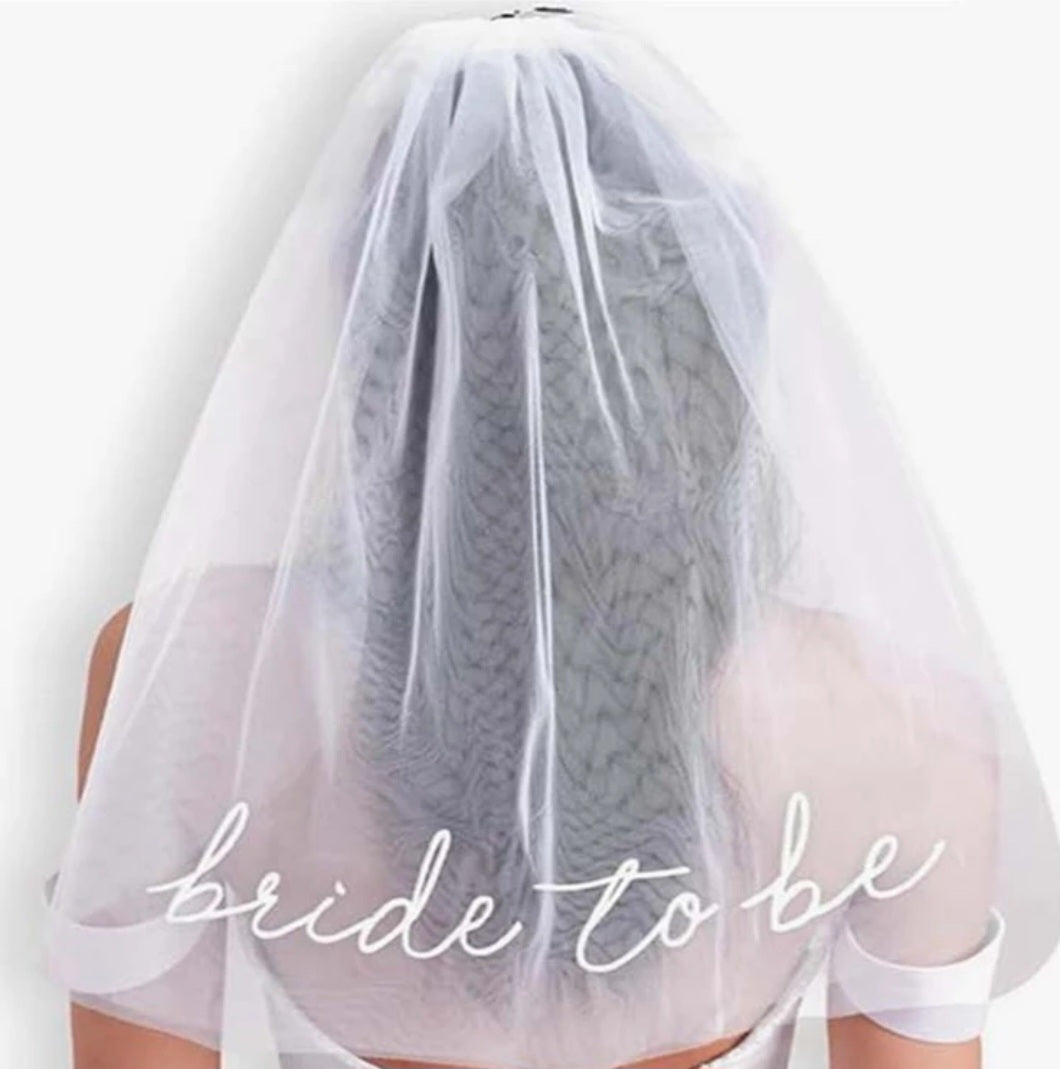 Bride to Be Sluier – Witte Bruidssluier voor Vrijgezellenfeest