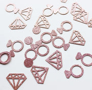 Roségouden Ring & Diamant Confetti – Luxe Tafeldecoratie voor Feestjes