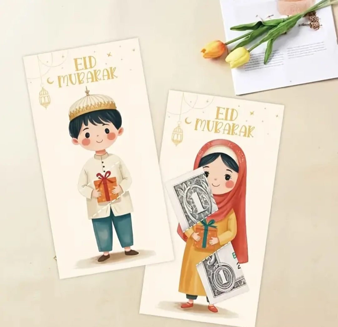 12 Eid Mubarak Geldcadeau Kaarten – 12 Stuks | Voor Jongens & Meisjes