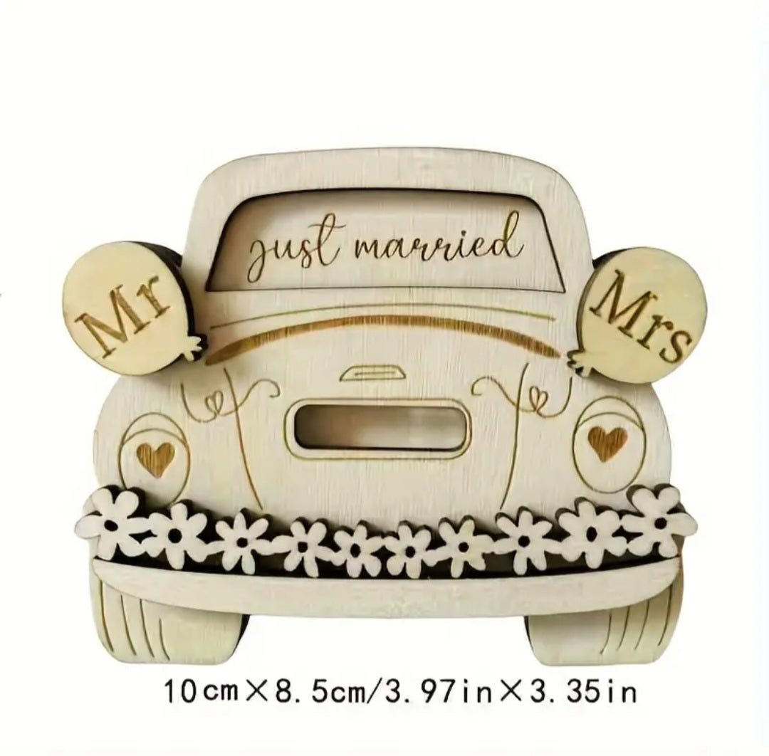 Houten “Just Married” Geldhouder – Origineel Huwelijkscadeau