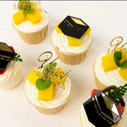 6 Umrah Mubarak Cupcake Toppers – Luxe Goud & Zwart Design