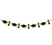 Graduation Party Slinger – Afstudeer Decoratie met Hoedjes & Diploma’s (Zwart/Goud)