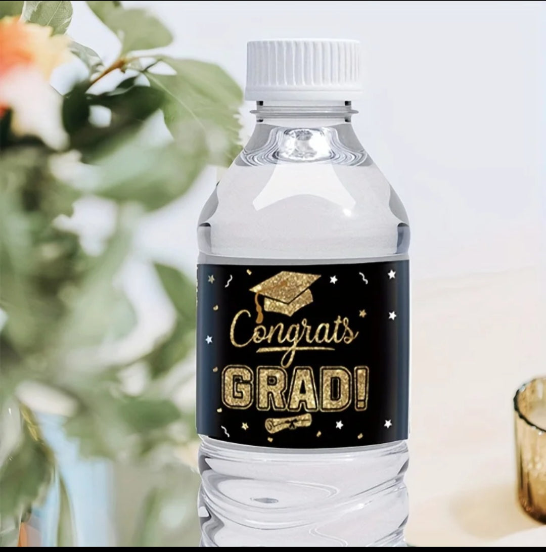 Waterfles Labels Graduation – 24 Stuks Feestdecoratie