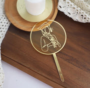 Gouden Hijab Graduation Cake Topper – Vier Jouw Afstuderen in Stijl!