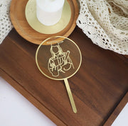 Gouden Graduation Cake Topper – Perfect voor Afstuderen en Diploma-uitreikingen!