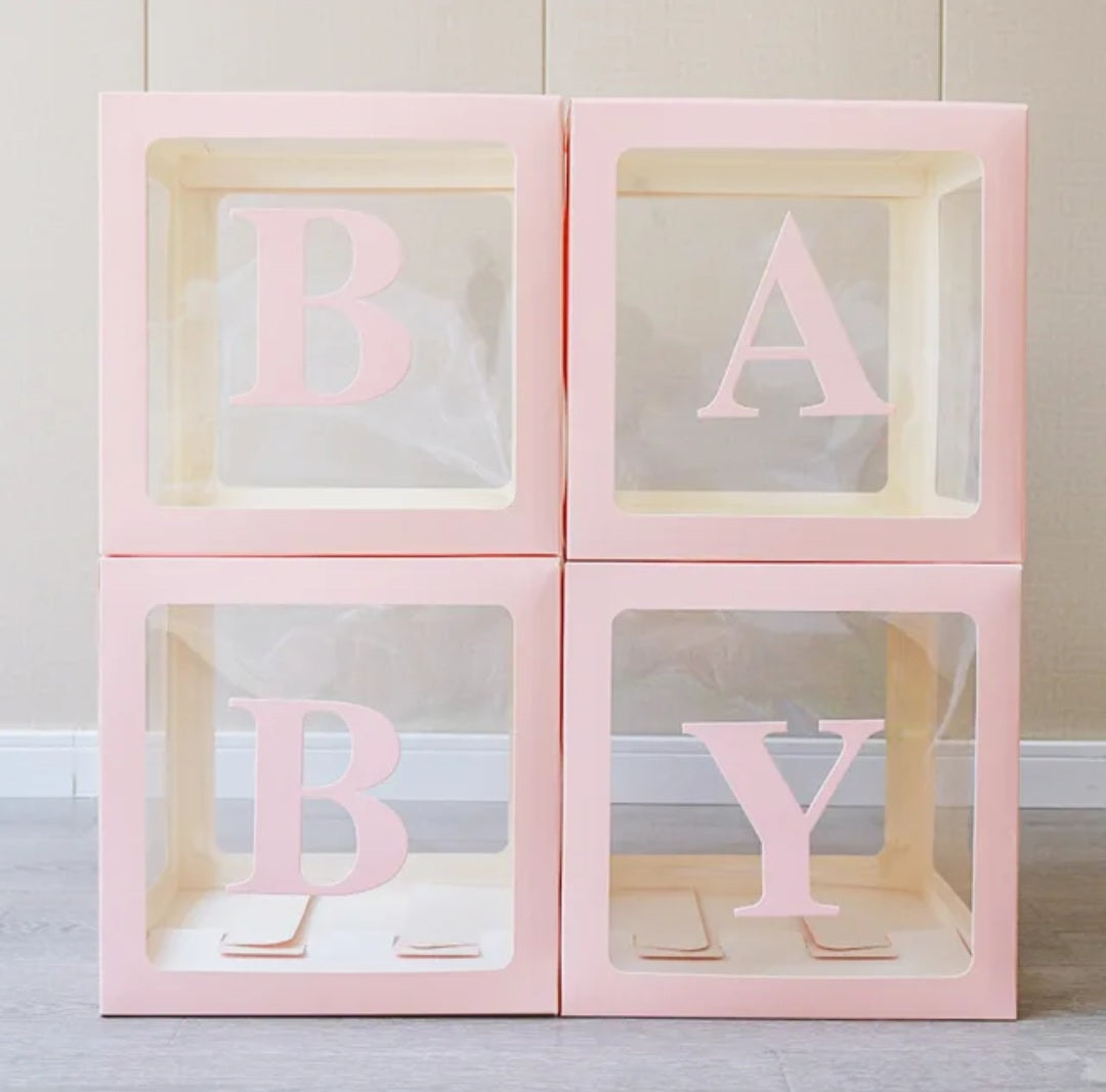 Roze BABY Decoratieboxen – Perfect voor Babyshowers en Kraamfeesten!
