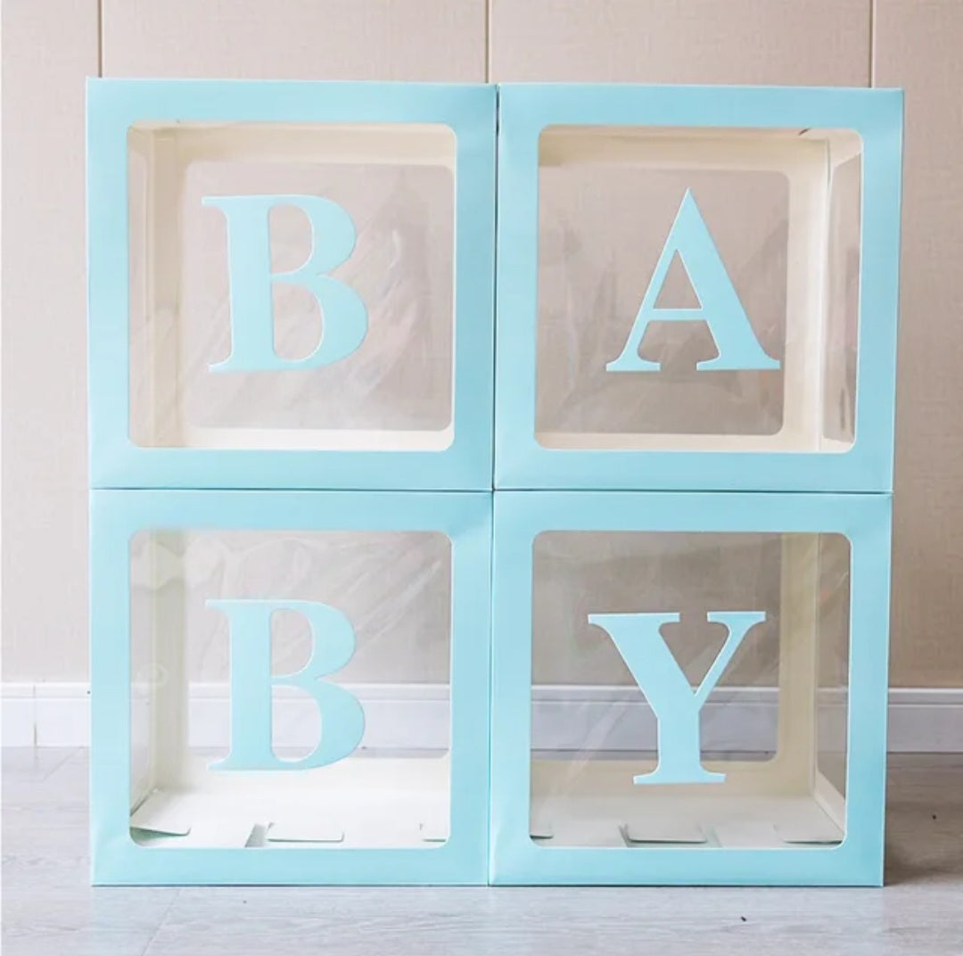 Blauwe BABY Decoratieboxen – Perfect voor Babyshowers en Kraamfeesten!