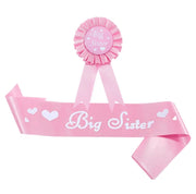 Roze Big Sister Sjerp met Rozet – Perfect voor Babyshowers en Geboortefeesten!