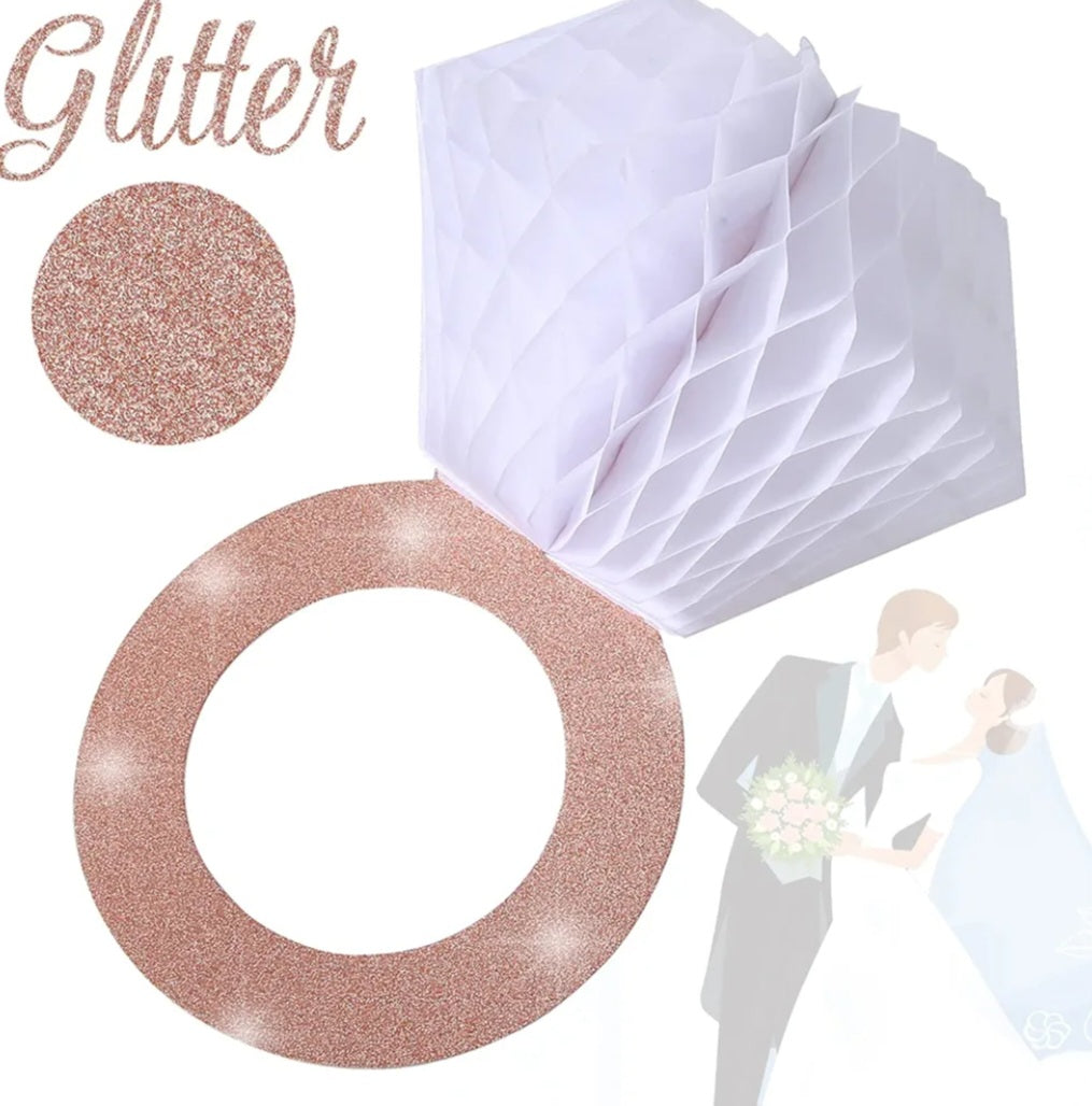 Roségouden Ringdecoratie – Set van 3 Roségouden Diamantringen voor Bruiloft of Bride To Be