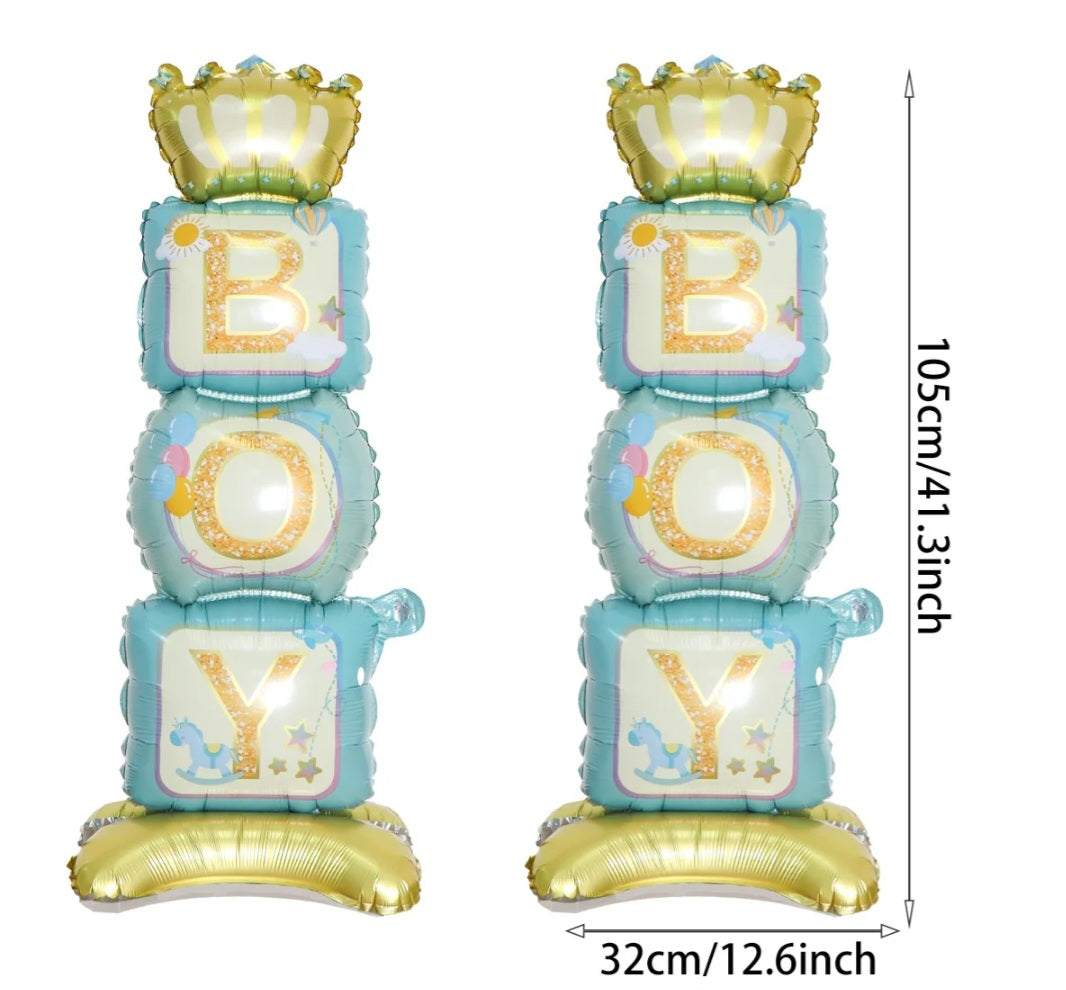 Grote Ballonpilaar “Boy” – Babyshower & Gender Reveal Decoratie