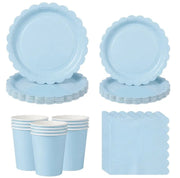 Complete Blauwe Wegwerp Serviesset – 175-delige Partyset voor 25 Personen