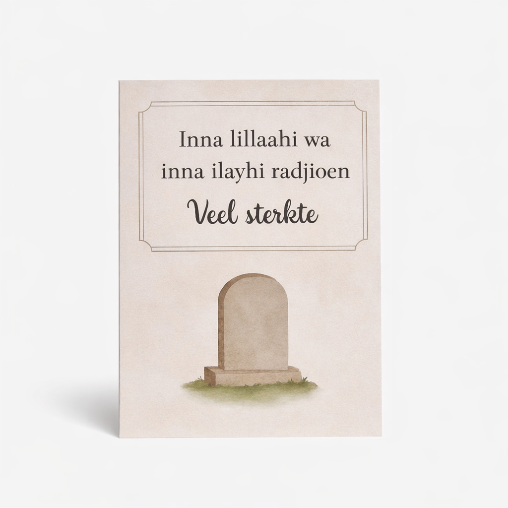 Veel Sterkte Wenskaart – Islamitische Condoleancekaart met Troostende Boodschap